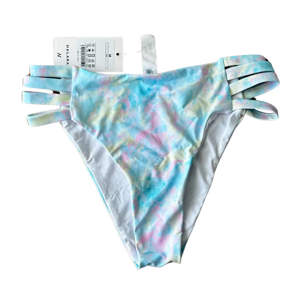 Brand New Halara Pastel Tie-Dye Bikini Bottom (Size Medium)